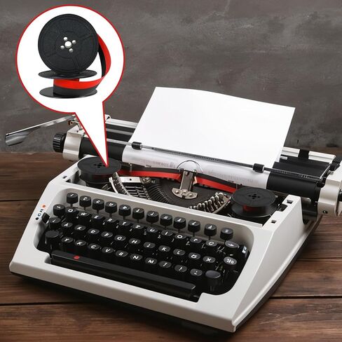 4 Pairs Universal Typewriter Ribbon, Vintage Old Typewriter Ink Ribbon Red and Black Wide Ink Ribbons Twin Spool Typewriters Ribbons Twin Spool Replacement Compatible with Most Typewriters (2 Color) in Saudi Arabia