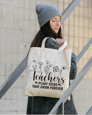 Teacher Appreciation Gifts, Teacher Appreciation Canvas Tote Bag, Aesthetic Travel Beach Bag for Women, Shopping, Work, Gyma in Saudi Arabia