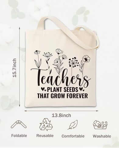 Teacher Appreciation Gifts, Teacher Appreciation Canvas Tote Bag, Aesthetic Travel Beach Bag for Women, Shopping, Work, Gyma in Saudi Arabia