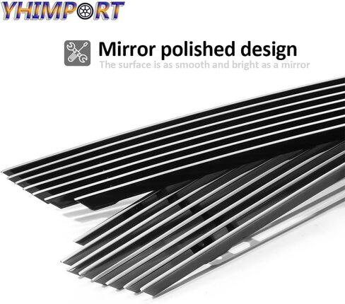 Chrome Front Grill Grille fits 2003 2004 2005 Chevy Silverado 1500 SS Billet Grille Combo Aluminum Grill Insert Polished (5pcs) (Chrome) in Saudi Arabia