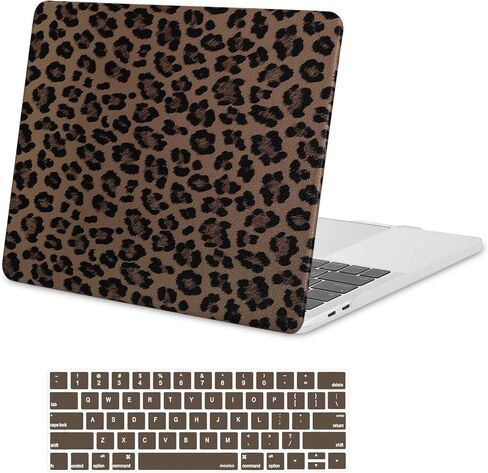 حافظة MOSISO متوافقة مع جهاز MacBook Pro 13 بوصة 2026، 2025، 2024، 2023-2016 M2 M1 A2338 A2251 A2289 A2159 A1989 A1708 A1706، حافظة صلبة مطلية بجلد البولي يوريثان وغطاء لوحة مفاتيح، بني in Kuwait
