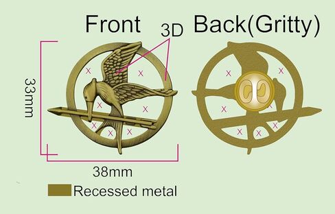The Hunger Games, Mockingjay Pin Badge 33mm x 38mm, 2mm thick. Perfect for Backpacks, Jackets, and Hats, Iconic Movie Merchandise - A Symbol of Rebellion and Hope in Kuwait