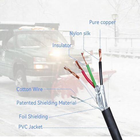 96464 Snow Plows Handheld Controller Cable Cord Compatible with Western Fisher Fleet Flex, 4 Pin Straight Blade Snow Plows Handheld Controller Cable Cord, 9 Button 4-Pin Square in Saudi Arabia