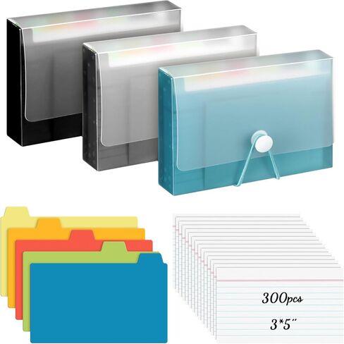 3 Set 3" x 5" Index Card Case Box Includes 900 Cards 3 Business 3x5 Index Card Holders with 15 Tab Dividers Comes for Storing Recipe Cards Office School in Saudi Arabia
