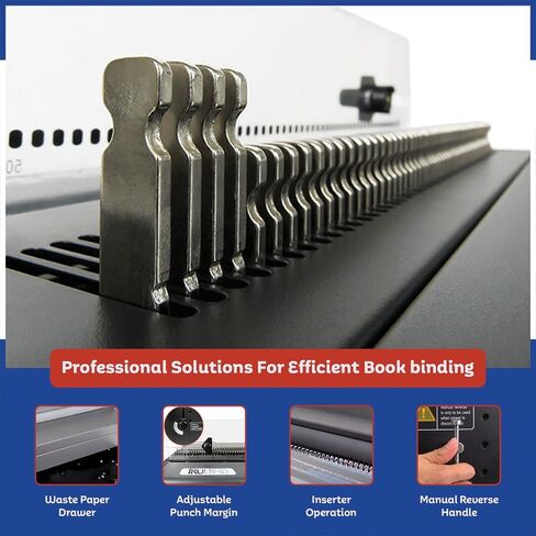 TruBind Heavy Duty Coil Binding Machine with Electric Punch & Coil Inserter and Foot Pedal | 25 Sheet Punch Capacity | Bind up to 500 Sheets | 46 Fully Disengageable Dies | 4:1 Pitch | 1-Year Warranty in Kuwait