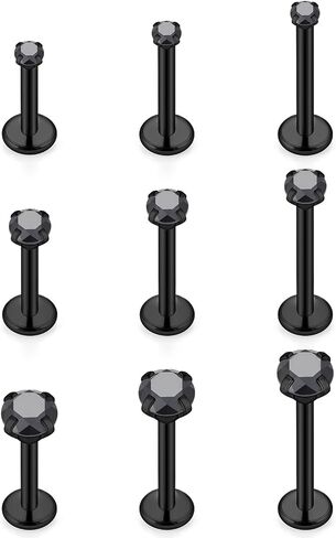 Hoeudjo Helix Piercing Jewelry Stainless Steel Tragus Piercing Jewelry Medusa Piercings Monroe Labret Ashley Lip Rings for Women Post Length 6mm 8mm 10mm in Saudi Arabia