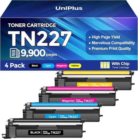 TN227 Toner Cartridges 4 Pack (9900 Pages) Compatible with HL-L3270CDW MFC-L3770CDW for Brother TN227 TN223 Toner Work with HL-L3270CDW L3210CW L3230CDW L3230CDN L3290CDW MFC-L3710CW L3750CDW Printer in Kuwait