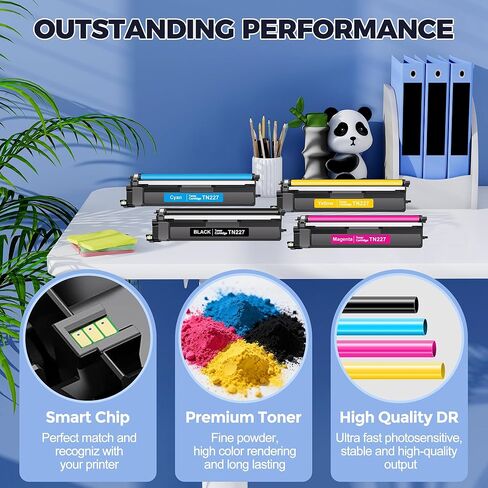 TN227 Toner Cartridges 4 Pack (9900 Pages) Compatible with HL-L3270CDW MFC-L3770CDW for Brother TN227 TN223 Toner Work with HL-L3270CDW L3210CW L3230CDW L3230CDN L3290CDW MFC-L3710CW L3750CDW Printer in Kuwait