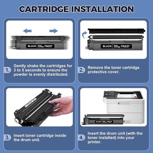 TN227 Toner Cartridges 4 Pack (9900 Pages) Compatible with HL-L3270CDW MFC-L3770CDW for Brother TN227 TN223 Toner Work with HL-L3270CDW L3210CW L3230CDW L3230CDN L3290CDW MFC-L3710CW L3750CDW Printer in Kuwait
