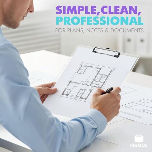 مجموعة من 6 ألواح حافظة شفافة وشفافة ومتينة من البلاستيك خفيف الوزن مع مشبك معدني منخفض يحمل 100 ورقة من لوحات مشبك الأكريليك للفصول الدراسية للأطفال والمدرسين والطلاب والاستخدام المنزلي in Kuwait