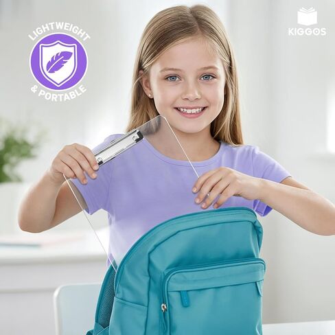 مجموعة من 6 ألواح حافظة شفافة وشفافة ومتينة من البلاستيك خفيف الوزن مع مشبك معدني منخفض يحمل 100 ورقة من لوحات مشبك الأكريليك للفصول الدراسية للأطفال والمدرسين والطلاب والاستخدام المنزلي in Kuwait