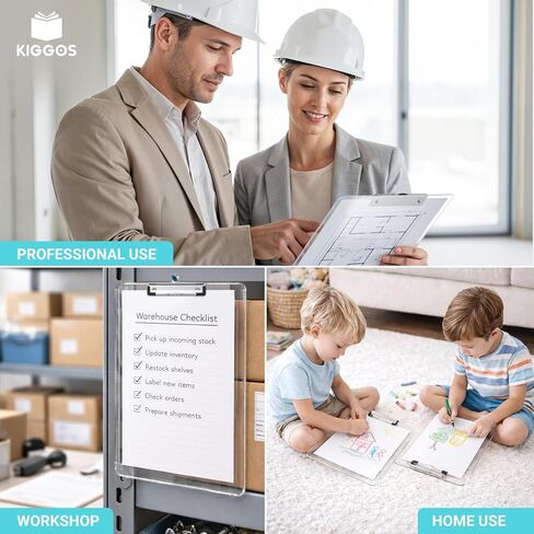 مجموعة من 6 ألواح حافظة شفافة وشفافة ومتينة من البلاستيك خفيف الوزن مع مشبك معدني منخفض يحمل 100 ورقة من لوحات مشبك الأكريليك للفصول الدراسية للأطفال والمدرسين والطلاب والاستخدام المنزلي in Kuwait