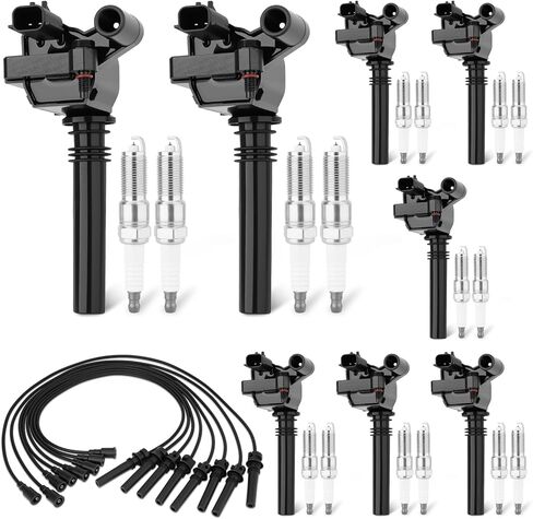 UF378 Set of 8 Ignition Coil Pack 16 Iridium Spark Plug with Wire Set Compatible with Dodge Jeep Chrysler - 2005 Magnum Grand Cherokee 2004-2005 Durango 2003-2005 Ram 1500 2500 3500 V8 5.7L in Saudi Arabia