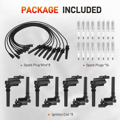 UF378 Set of 8 Ignition Coil Pack 16 Iridium Spark Plug with Wire Set Compatible with Dodge Jeep Chrysler - 2005 Magnum Grand Cherokee 2004-2005 Durango 2003-2005 Ram 1500 2500 3500 V8 5.7L in Saudi Arabia