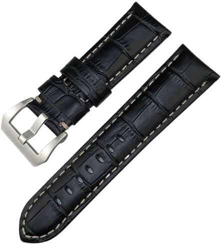 24mm Cowhide Genuine Leather Watch Strap for Panerai LUMINOR 1950 PAM013012 Crocodile Textured Colorful Watchbands in Saudi Arabia