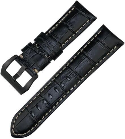 24mm Cowhide Genuine Leather Watch Strap for Panerai LUMINOR 1950 PAM013012 Crocodile Textured Colorful Watchbands in Saudi Arabia