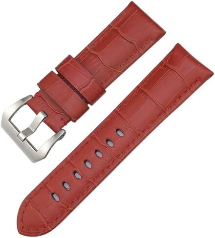 24mm Cowhide Genuine Leather Watch Strap for Panerai LUMINOR 1950 PAM013012 Crocodile Textured Colorful Watchbands in Saudi Arabia