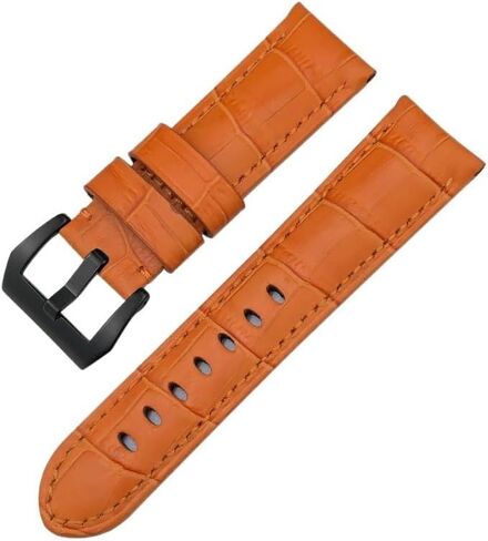 24mm Cowhide Genuine Leather Watch Strap for Panerai LUMINOR 1950 PAM013012 Crocodile Textured Colorful Watchbands in Saudi Arabia