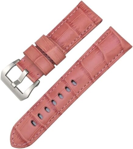 24mm Cowhide Genuine Leather Watch Strap for Panerai LUMINOR 1950 PAM013012 Crocodile Textured Colorful Watchbands in Saudi Arabia