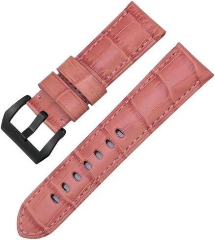 24mm Cowhide Genuine Leather Watch Strap for Panerai LUMINOR 1950 PAM013012 Crocodile Textured Colorful Watchbands in Saudi Arabia
