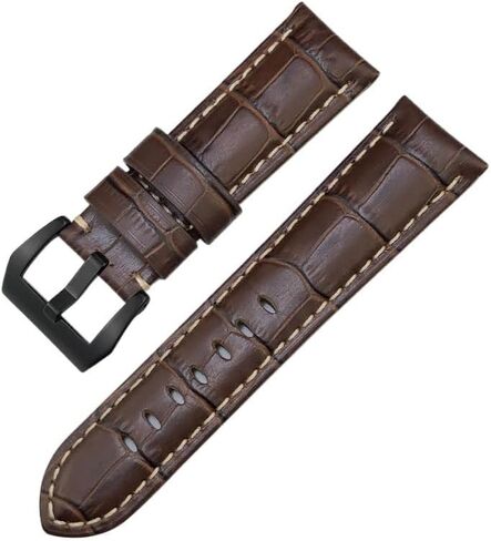 24mm Cowhide Genuine Leather Watch Strap for Panerai LUMINOR 1950 PAM013012 Crocodile Textured Colorful Watchbands in Saudi Arabia