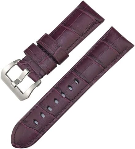 24mm Cowhide Genuine Leather Watch Strap for Panerai LUMINOR 1950 PAM013012 Crocodile Textured Colorful Watchbands in Saudi Arabia