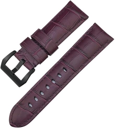 24mm Cowhide Genuine Leather Watch Strap for Panerai LUMINOR 1950 PAM013012 Crocodile Textured Colorful Watchbands in Saudi Arabia