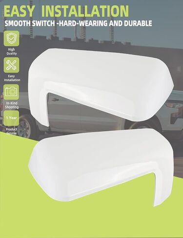 أغطية مرآة خارجية بيضاء متوافقة مع Chevy Silverado 1500/ GMC Sierra 1500 2019-2024 قطع غيار الملحقات تحل محل 84328137 يسار يمين 1 زوج in Kuwait