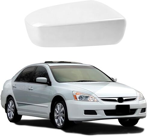 White Right Passager Side Mirror Cover Cap Housing Replacement for 2003 2004 2005 2006 2007 Honda 7th Accord Sedan without Turn Signal, US Model in Saudi Arabia