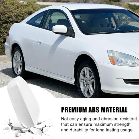 White Right Passager Side Mirror Cover Cap Housing Replacement for 2003 2004 2005 2006 2007 Honda 7th Accord Sedan without Turn Signal, US Model in Saudi Arabia
