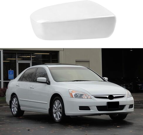 White Right Passager Side Mirror Cover Cap Housing Replacement for 2003 2004 2005 2006 2007 Honda 7th Accord Sedan without Turn Signal, US Model in Saudi Arabia