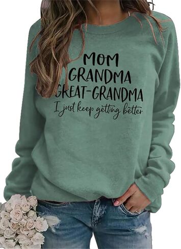 Great Grandma Sweatshirt for Women Crewneck Casual Pullover Tops Loose Comfy Grandma Gifts Shirts Top Sweatshirts in Saudi Arabia
