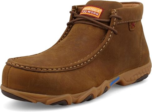 Twisted X Women's Work Chukka Driving Moc, Moc Toe Steel Toe with CellStretch, Pecan, 9.5 M in Saudi Arabia