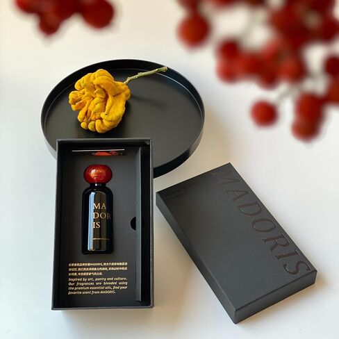 Midnight Kiss Reed Diffuser, Subtle Bedroom Home Fragrance, Floral Amber with Jasmine & Rose and Sandalwood, Black Glass Bottle with Red Marble Cap, 100ml, Gift Ready in Saudi Arabia