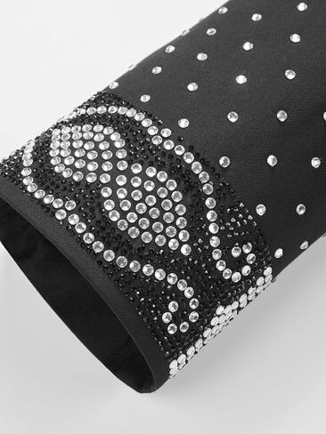 Men's Black Double Breasted Suit Set with Crystal Rhinestone Embellished Shawl Lapel and Cuffs Tuxedo Set in Saudi Arabia