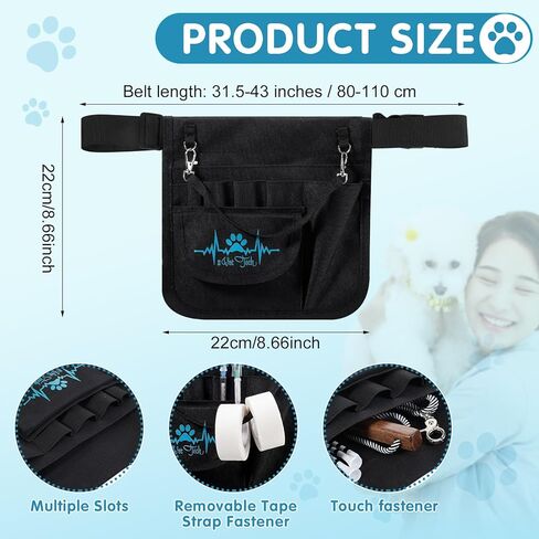 Hillban Vet Tech Fanny Pack Utility Belt Vet Med Waist Bag Storage Pocket Organizer Pouch Hip Bag for Stethoscope Scissors Supplies Practical Gift for Veterinary Technician Veterinary Receptionist in Saudi Arabia