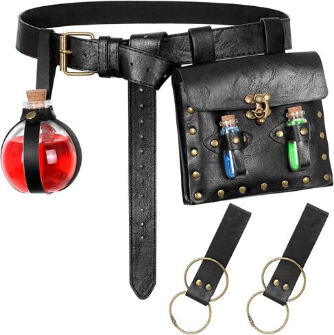 Renaissance Alchemy Belt Pouch Set - 5PCS Medieval Accessories with Potion Bottle & Skirt Hike for Halloween Cosplay in Kuwait