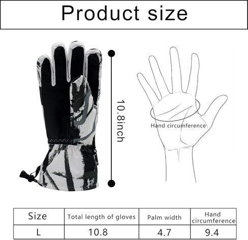 Warm Winter Ski Gloves, Windproof Thermal Gloves with Touchscreen Function, Waterproof Snowboard Glove for Outdoor Sports in Saudi Arabia