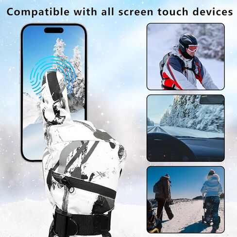 Warm Winter Ski Gloves, Windproof Thermal Gloves with Touchscreen Function, Waterproof Snowboard Glove for Outdoor Sports in Saudi Arabia