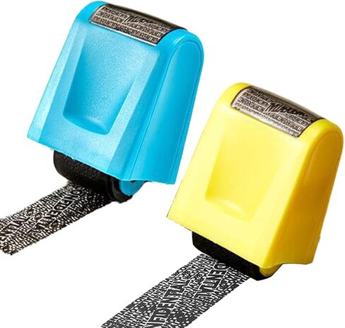 2Pcs Identity Theft Protection Roller Stamp,Protect Your ID Theft Protection Rolling Stamps,Wide Privacy Ink Roller Confidential Stamp for Mail Address ID Blackout Security in Kuwait
