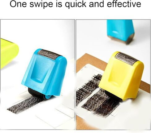2Pcs Identity Theft Protection Roller Stamp,Protect Your ID Theft Protection Rolling Stamps,Wide Privacy Ink Roller Confidential Stamp for Mail Address ID Blackout Security in Kuwait