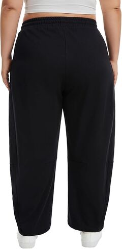 SEKINO Women's Plus Size Barrel Leg Sweatpants High Waisted Wide Leg Casual Cotton Sweat Pants with Pockets Drawstring in Kuwait