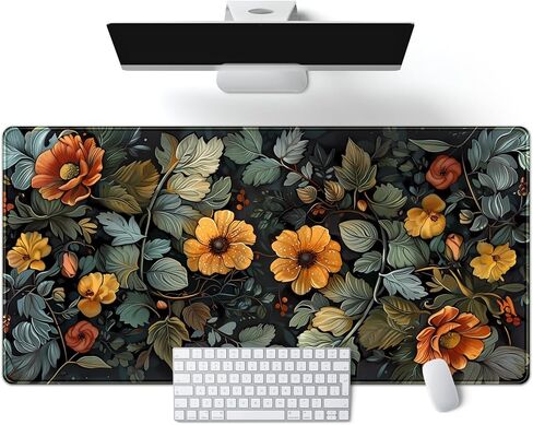 Pink Full Moon Desk Mat Japanese Sakura Blossom Large Mouse Pad Extended Japan Aesthetic Gaming Mousepad XXL Keyboard Pad Mouse Mat 31.5''X15.7'' Desk Pad Office Decor in Saudi Arabia