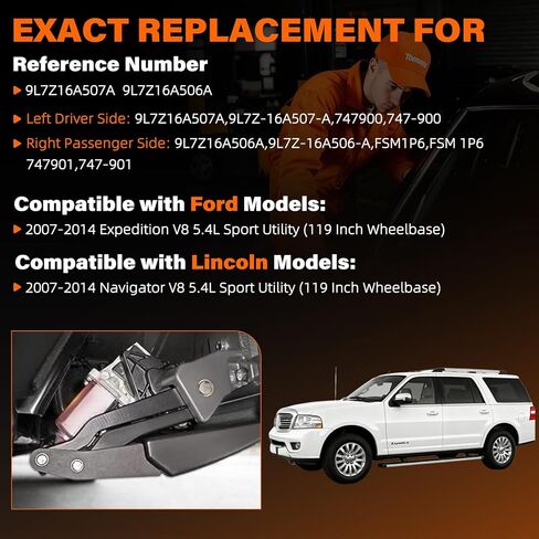 مجموعة محرك لوحة تشغيل الطاقة اليسرى واليمنى بدون دعامة متوافقة مع Ford Expedition وLincoln Navigator (2007-2014) قاعدة عجلات 119 بوصة، تحل محل OEM 9L7Z16A506A 9L7Z16A507A 747900 747901 in Saudi Arabia