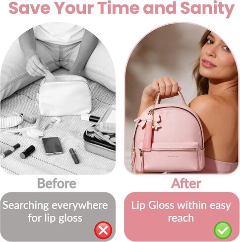 2 Pcs Lip Gloss Keychain Compatible with Summer Fridays 0.5 Oz & LANGIGE 0.35 Oz Lip Balm for Bag Wallet Keys, Silicone Cap with 2 Pcs Charm Hooks for DIY Cup & Phone in Kuwait