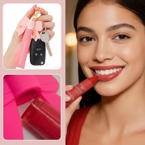 2 Pcs Lip Gloss Keychain Compatible with Summer Fridays 0.5 Oz & LANGIGE 0.35 Oz Lip Balm for Bag Wallet Keys, Silicone Cap with 2 Pcs Charm Hooks for DIY Cup & Phone in Kuwait