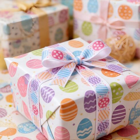 شريط عيد الفصح من ميسيي، شرائط بيض عيد الفصح، أرنب الجزر، تستخدم لأقواس الشعر، إكليل، تغليف الهدايا، تزيين السلة (مجموعة عيد الفصح 1) in Kuwait