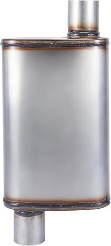 Exhaust Muffler Universal 2.5" Inlet/Outlet, Overall Length 20" 409 Stainless Straight-Through Performance Muffler for Cars Trucks in Kuwait