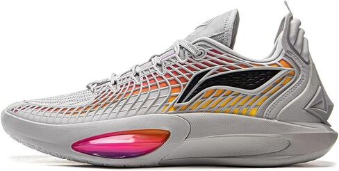LI-NING Jimmy Butler 3 أحذية كرة السلة للرجال بطانة مضادة للانزلاق احترافية ممتصة للصدمات أحذية رياضية أحذية رياضية هادئة رمادي/وردي التوت US 10 in Saudi Arabia