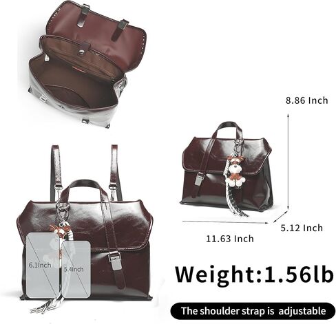 Large PU Leather Convertible Backpack Purse for Women Fashion Vintage Satchel Bacpack 2025 Fashion Cute Shoulder Bags for Travel Work Camping Vacation Office Student 0411 Wine Red in Saudi Arabia